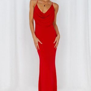 Hello Molly Words of Warning Maxi Dress Red